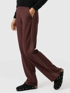 Runway Pant - Maroon - Bronze Stripe