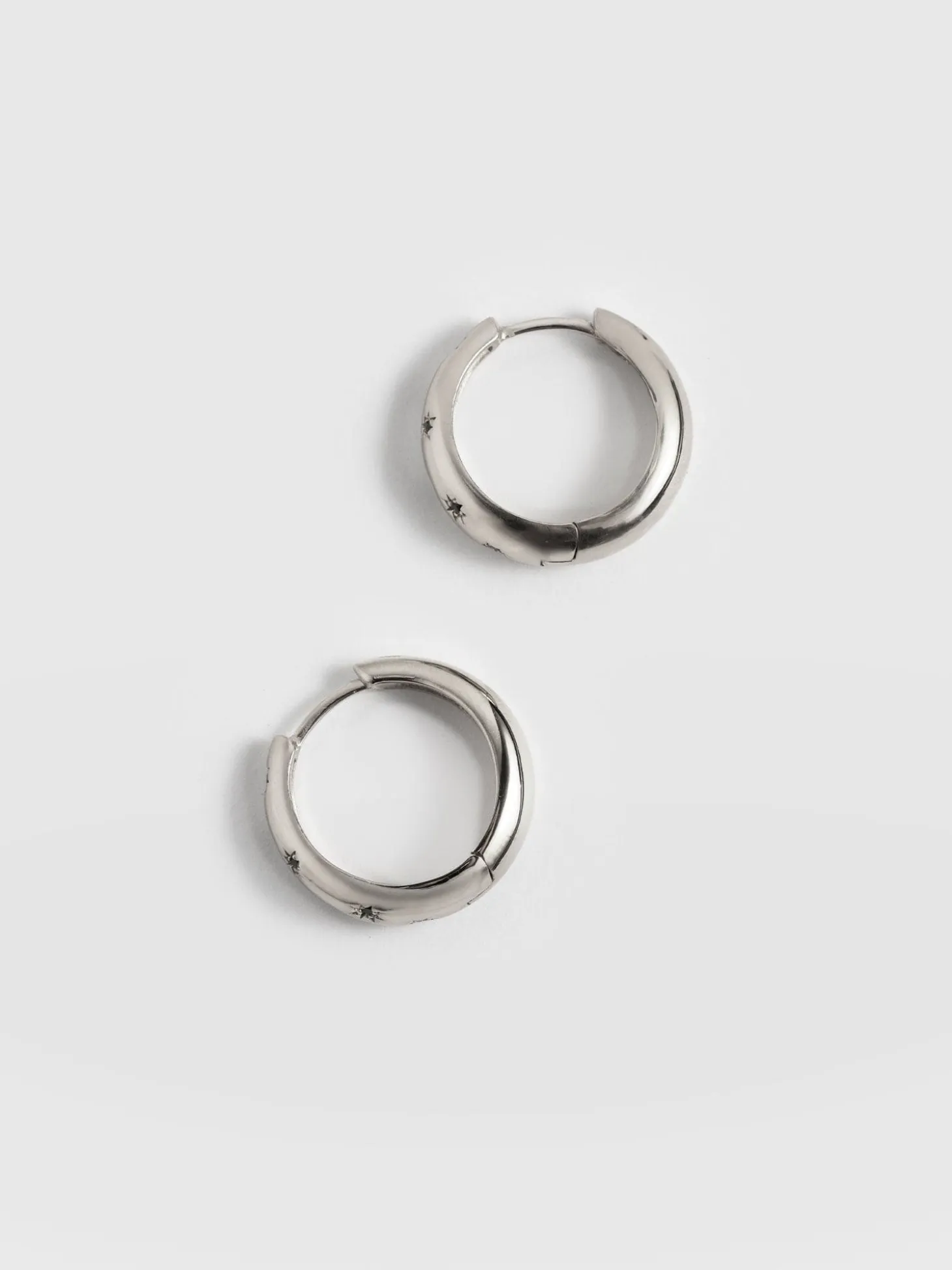 Scatter Star Hoop Earrings - Silver/Black