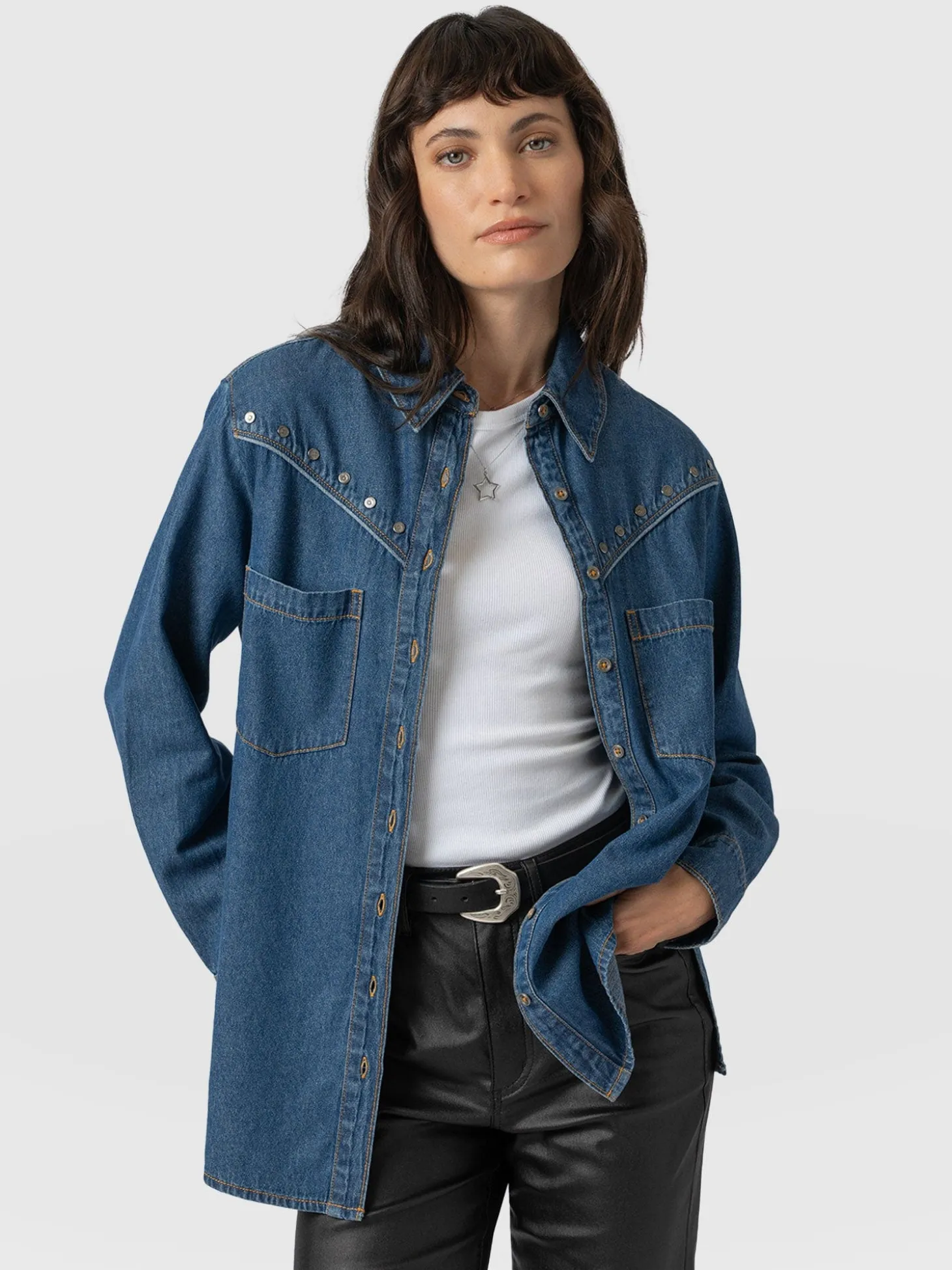 Sidney Denim Shirt - Mid Blue