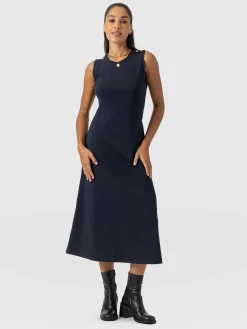 Sleeveless Runway Maxi Dress - Navy