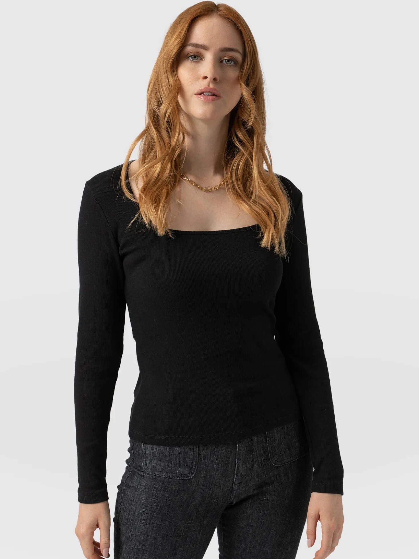 Sloane Ribbed Top - Black