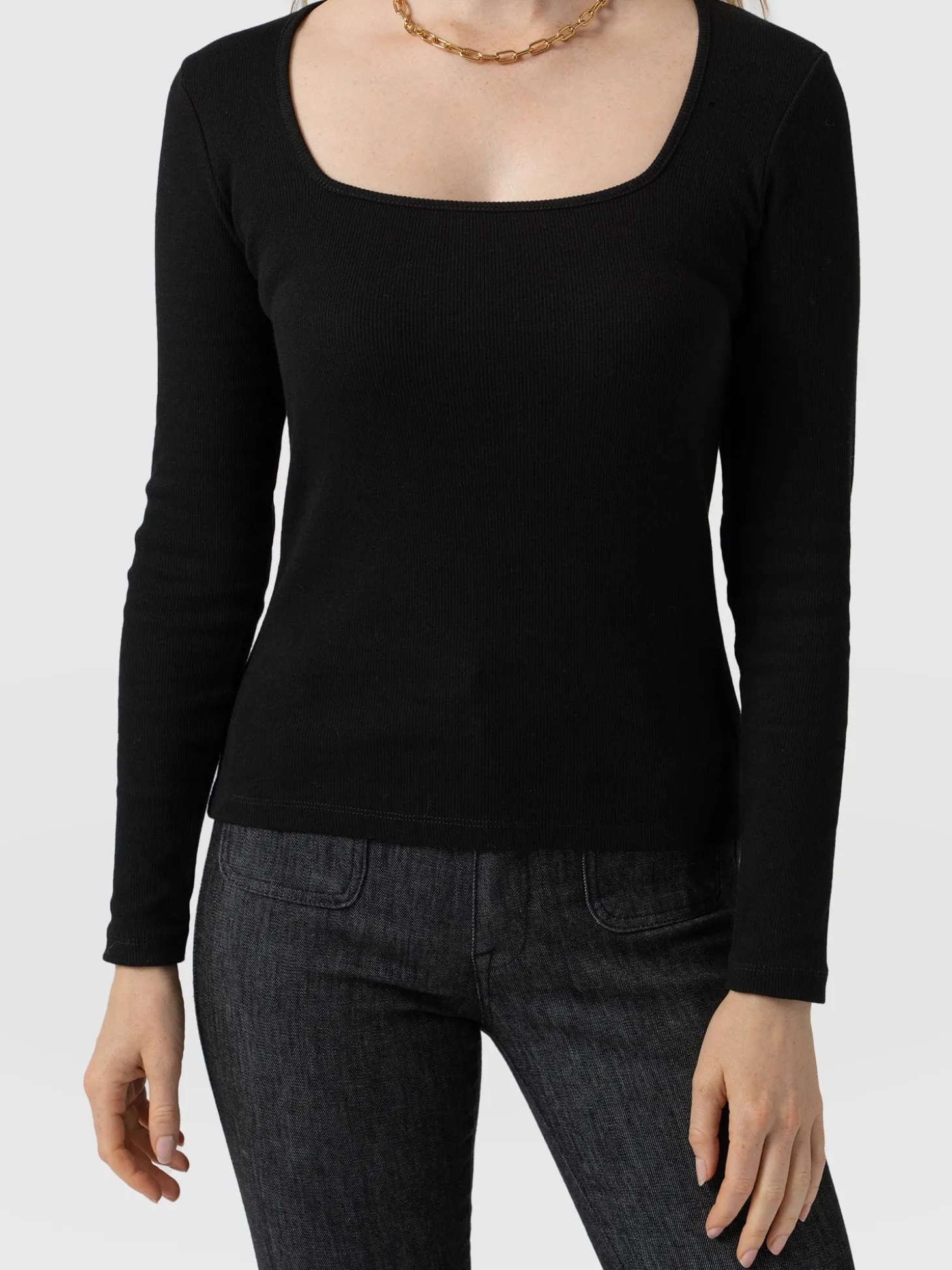 Sloane Ribbed Top - Black