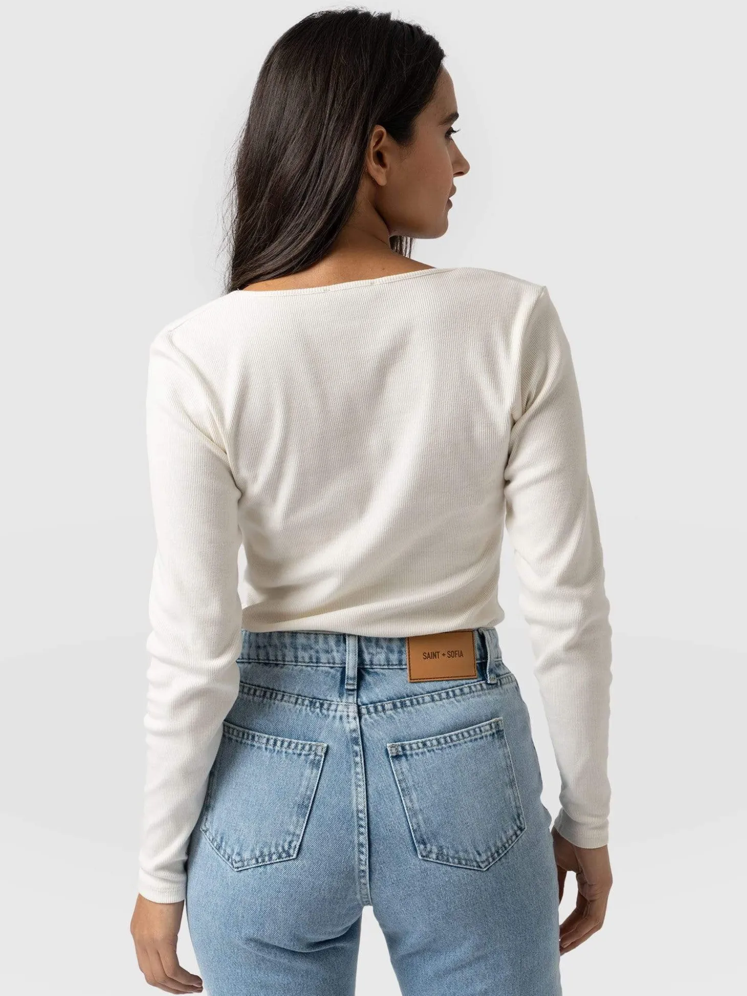 Sloane Ribbed Top - Cream