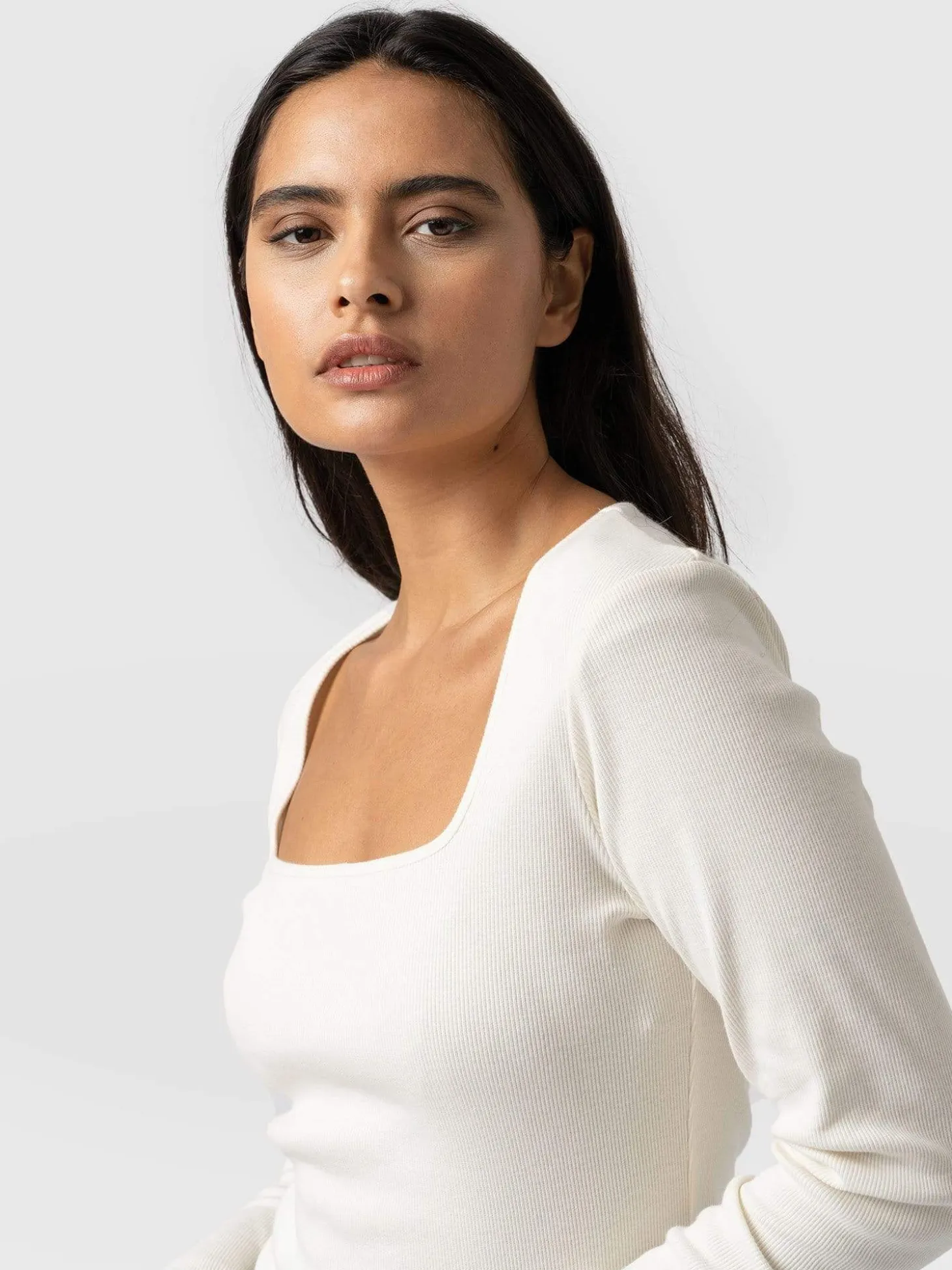 Sloane Ribbed Top - Cream