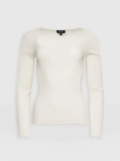 Sloane Ribbed Top - Cream
