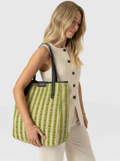 Stella Shopper Bag - Green Raffia