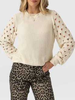 Suki Lace Hole Knit - Cream