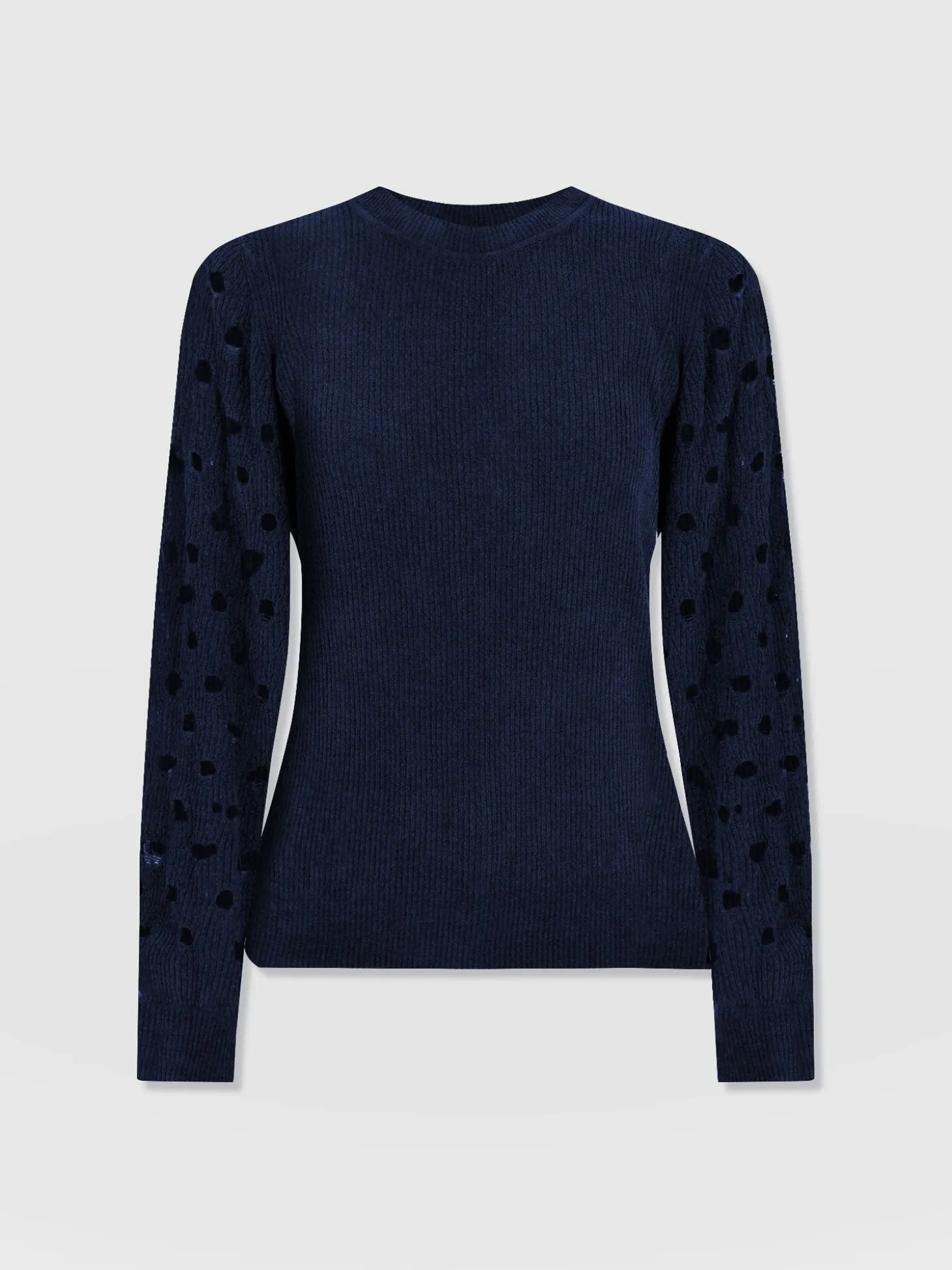 Suki Lace Hole Knit - Navy