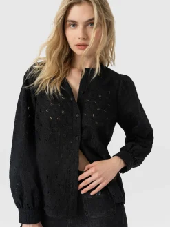 Tabitha Blouse - Black Broderie