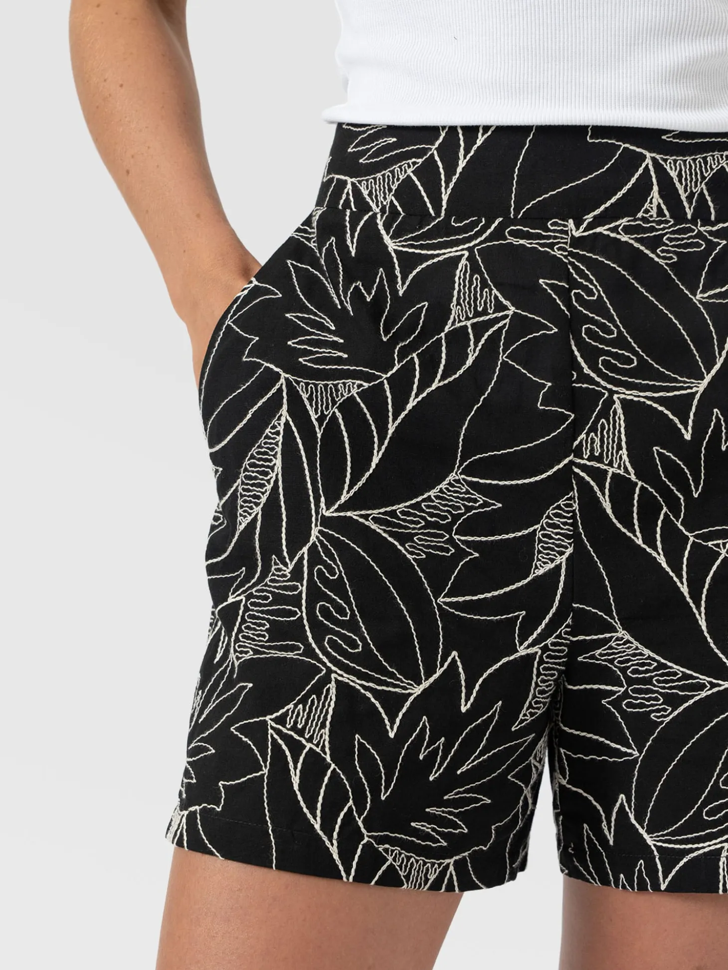 Tabitha Short - Black Embroidered