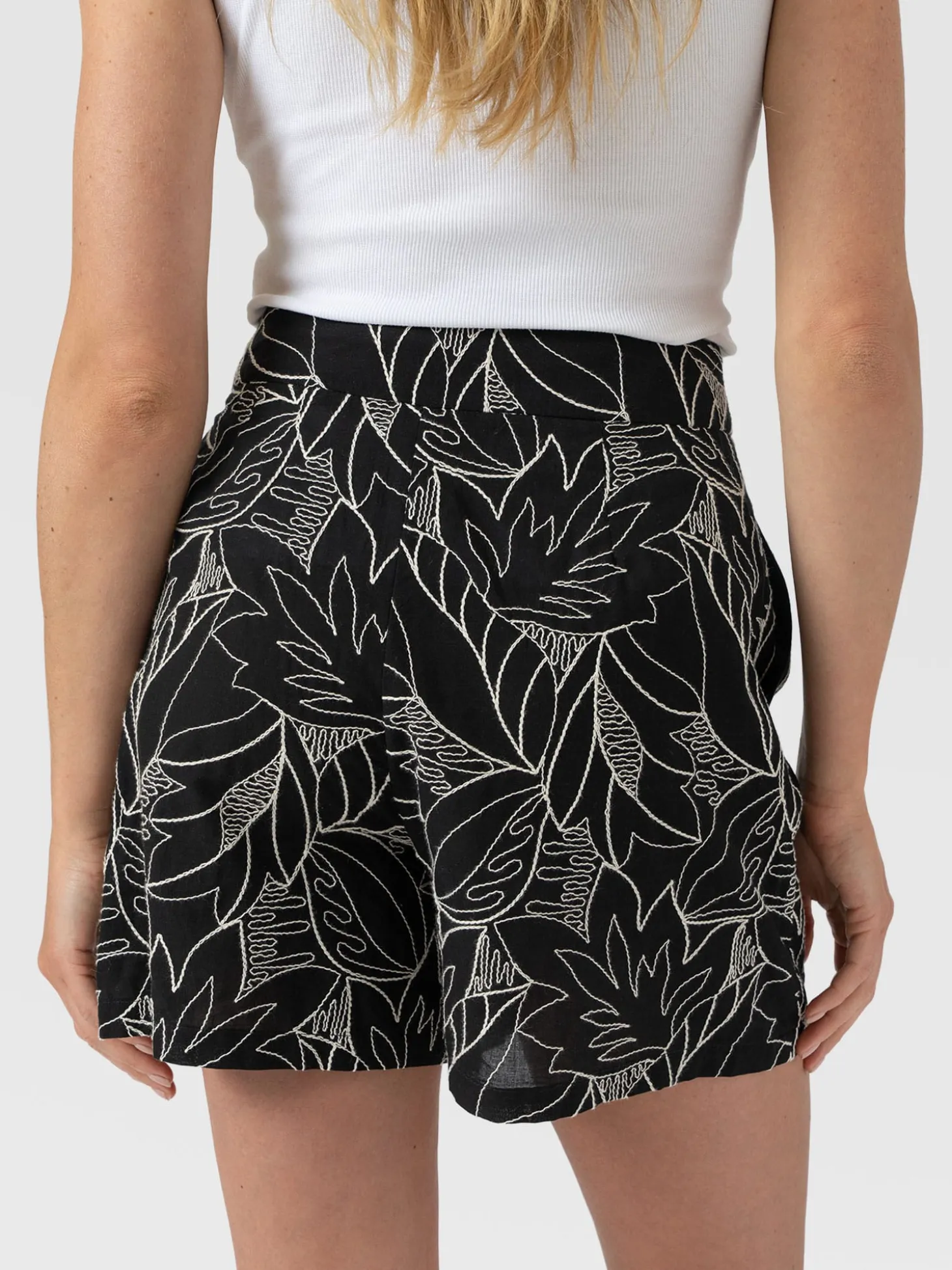 Tabitha Short - Black Embroidered