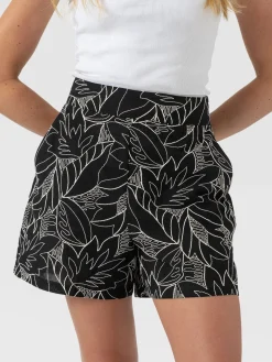 Tabitha Short - Black Embroidered