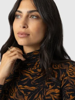 Tempest Roll Neck - Brown Zebra