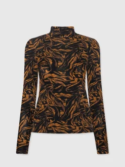 Tempest Roll Neck - Brown Zebra