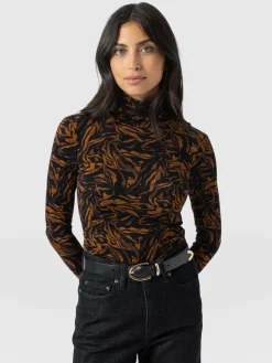 Tempest Roll Neck - Brown Zebra