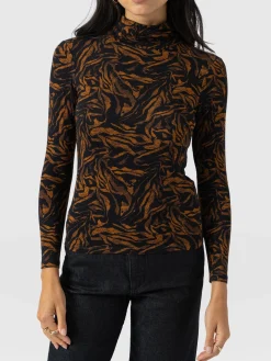 Tempest Roll Neck - Brown Zebra
