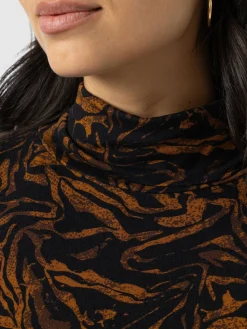 Tempest Roll Neck - Brown Zebra