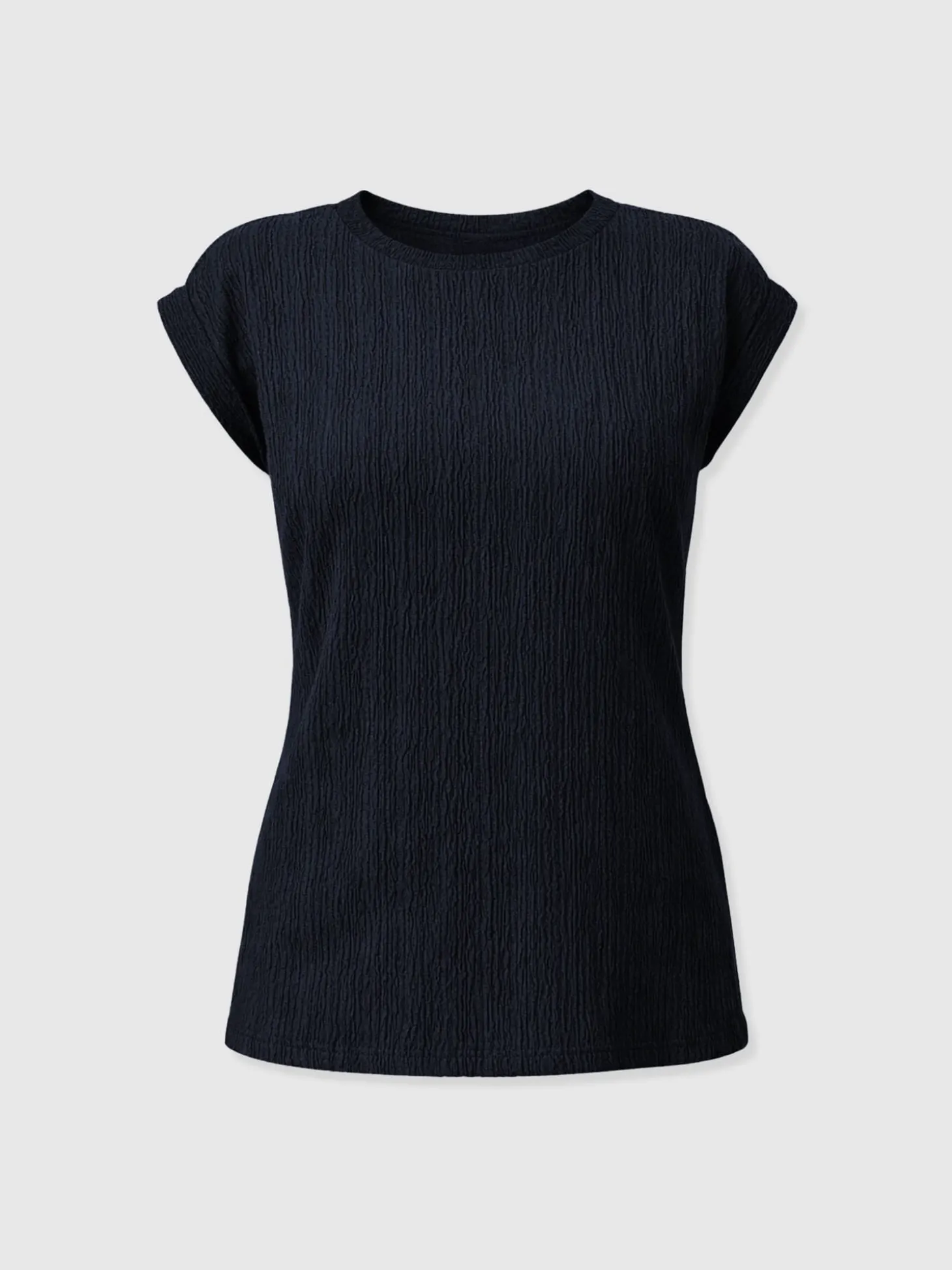 Turn Up Tee - Navy Textured