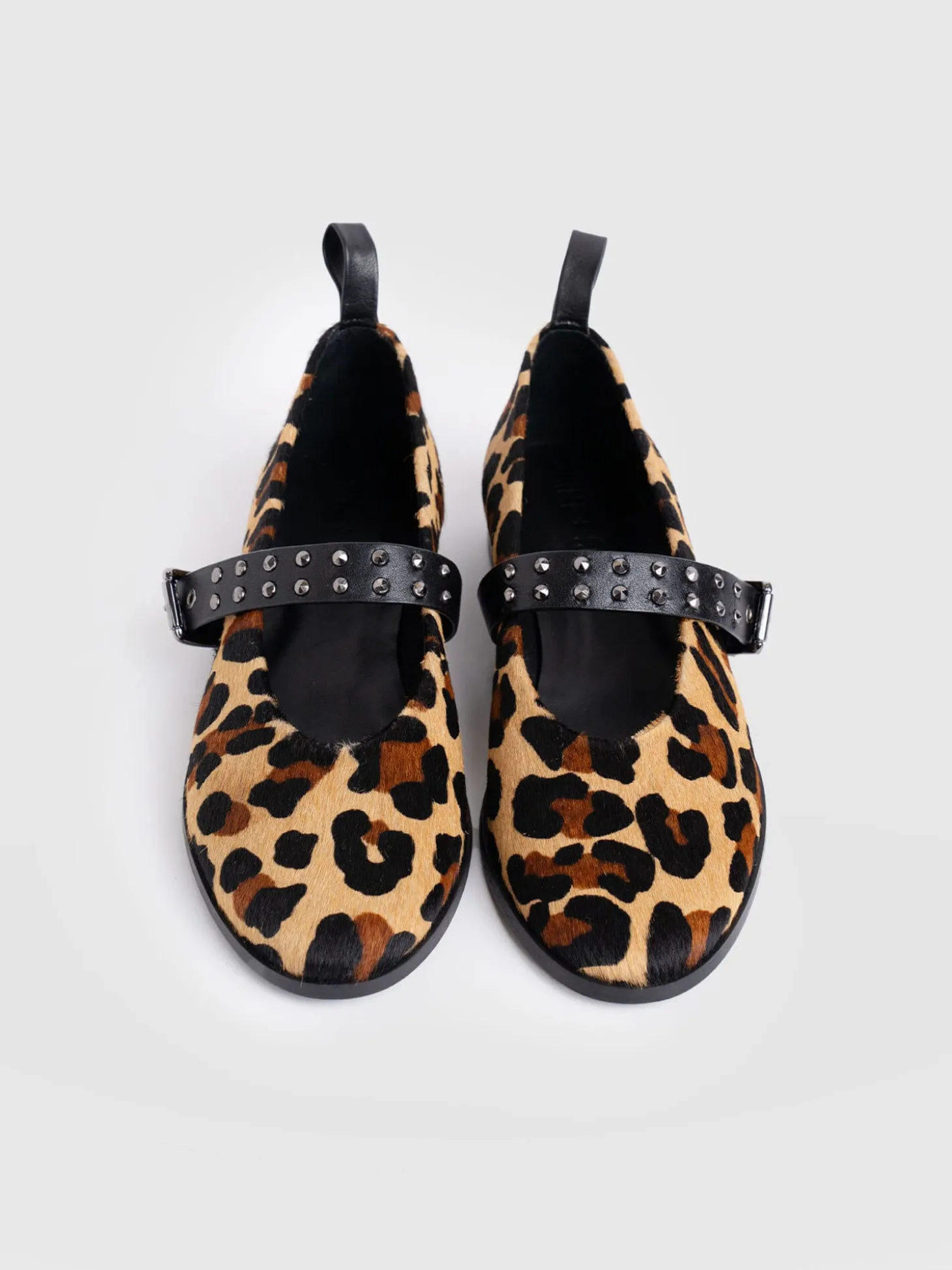 Vega Studded Ballerina Flats - Leopard