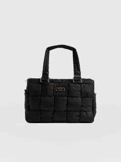 Woven Duffle Bag - Black/Grey